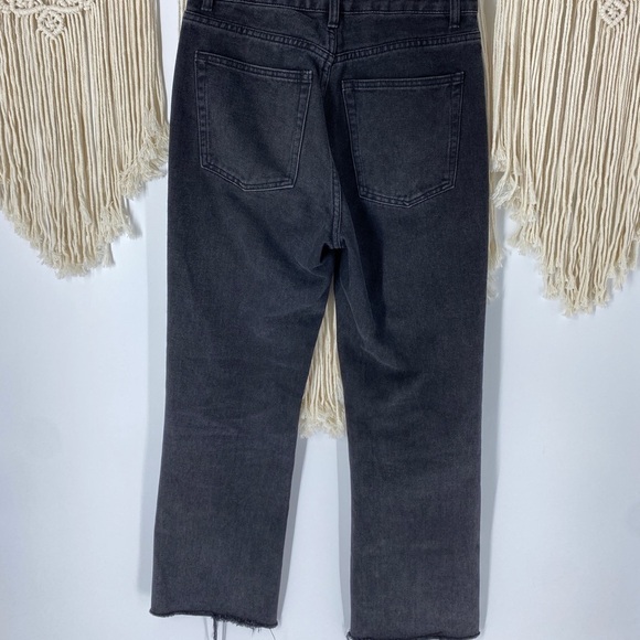 Nasty Gal Black Flare Zipper Y2K Straight Leg Jean - Picture 3 of 4